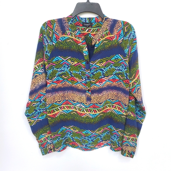 100% Silk Snakeskin Boho Top Sz S -EUC! By Tolani - Picture 1 of 11